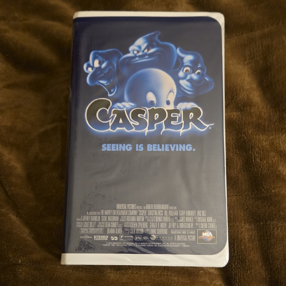 Universal Blue and White Ghostly VHS Cover